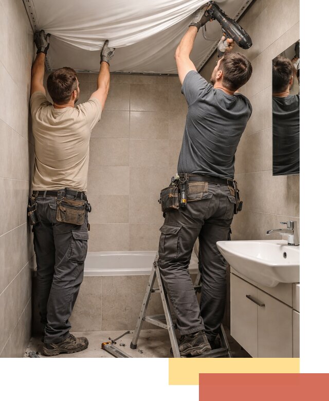 Монтаж натяжного потолка в ванной в Петропавловске-Камчатском быстро и качественно