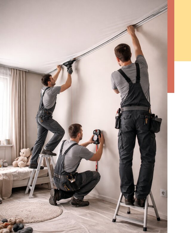 Монтаж натяжного потолка в детской в Петропавловске-Камчатском от 3626 руб. — быстро и недорого | ОТДЕЛОЧНИК-Птк