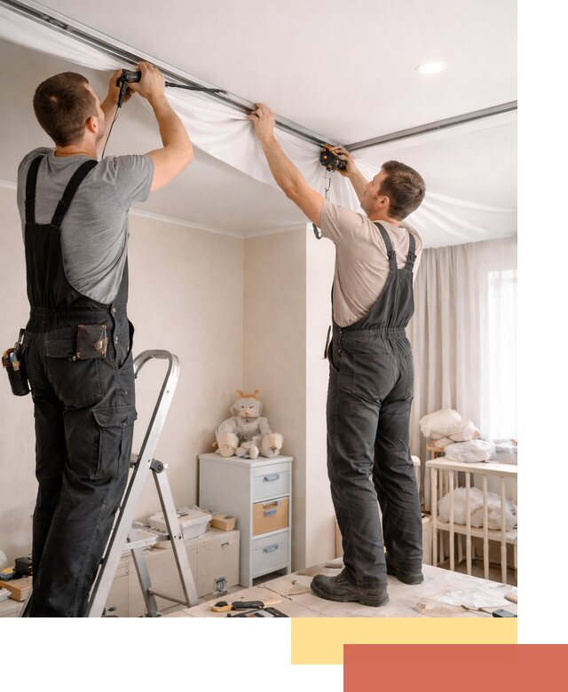 Монтаж натяжного потолка в детской комнате в Петропавловске-Камчатском