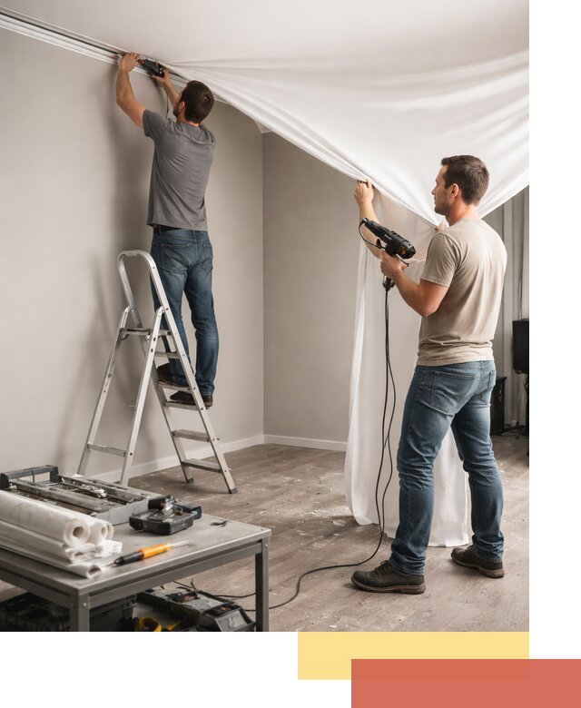 Монтаж натяжного потолка в студии в Петропавловске-Камчатском