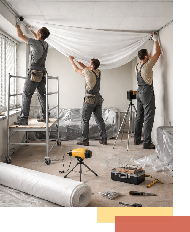 Монтаж натяжного потолка в офисе в Петропавловске-Камчатском