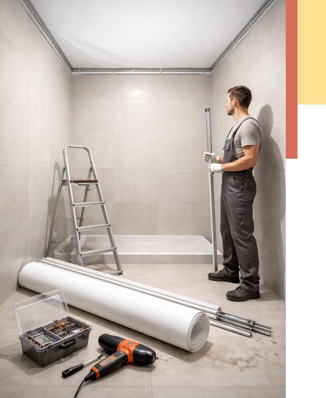 Монтаж натяжного потолка в санузле в Петропавловске-Камчатском от 1917 руб. — ОТДЕЛОЧНИК-Птк