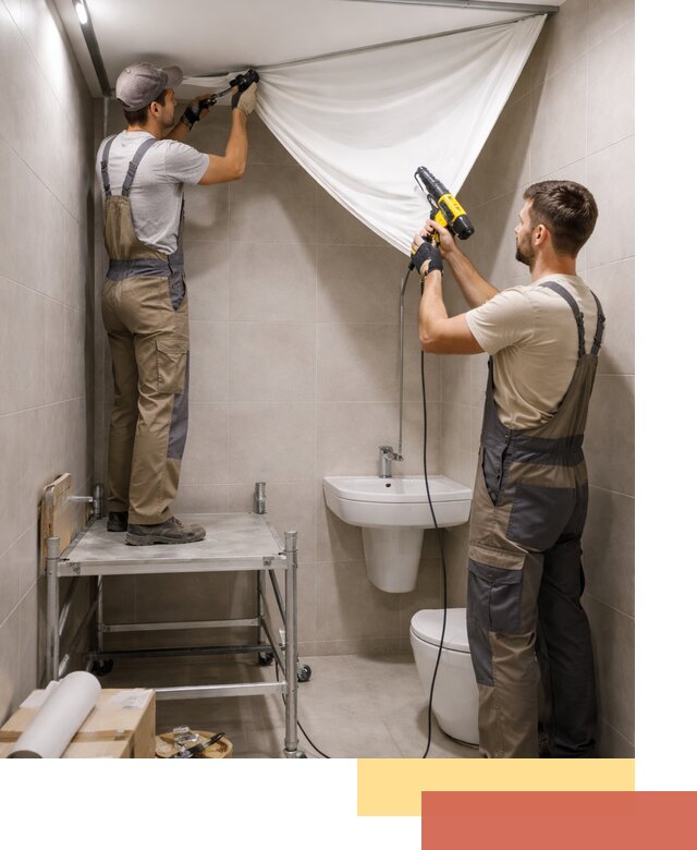 Монтаж натяжного потолка в санузле в Петропавловске-Камчатском