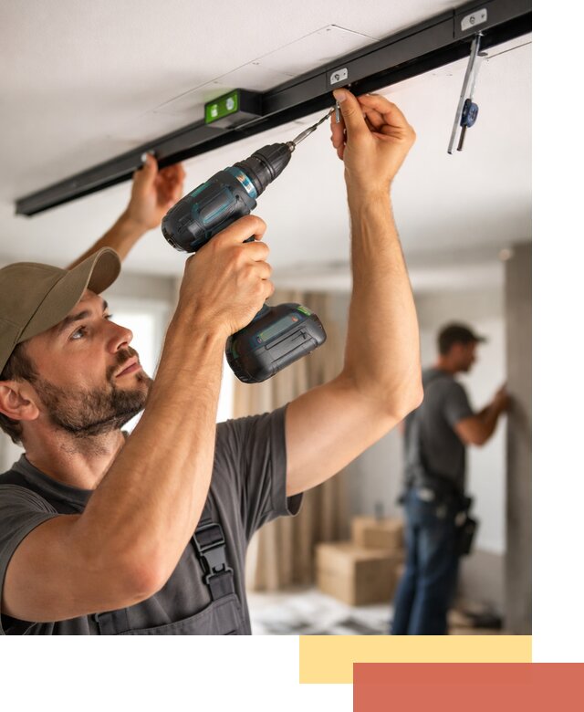 Установка трековых светильников в натяжной потолок в Петропавловске-Камчатском