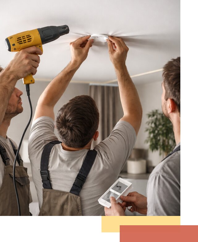 Ремонт прокола полотна натяжного потолка в Петропавловске-Камчатском