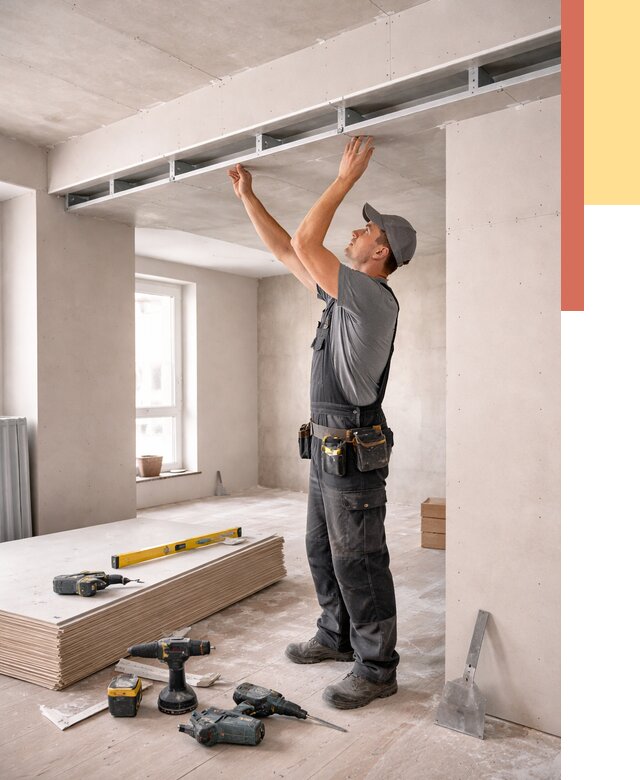 Потолок из гипсокартона с нишей в Петропавловске-Камчатском от 1295 руб. под ключ | ОТДЕЛОЧНИК-Птк