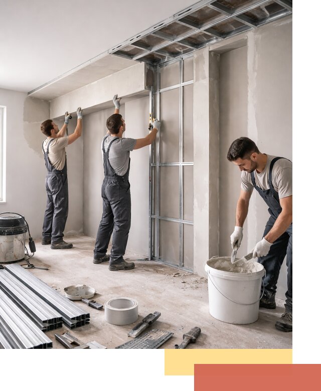 Монтаж потолка из гипсокартона с нишей в Петропавловске-Камчатском