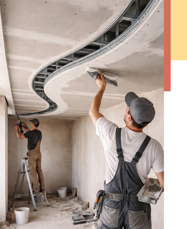 Криволинейный потолок из гипсокартона в Петропавловске-Камчатском от 2176 руб./м2 | ОТДЕЛОЧНИК-Птк