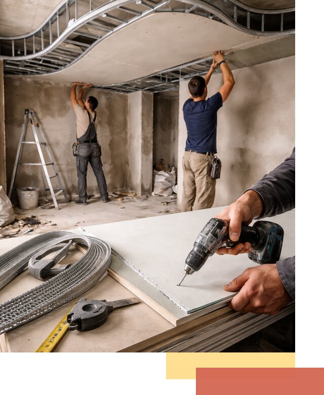 Криволинейный потолок из гипсокартона в Петропавловске-Камчатском — монтаж и отделка