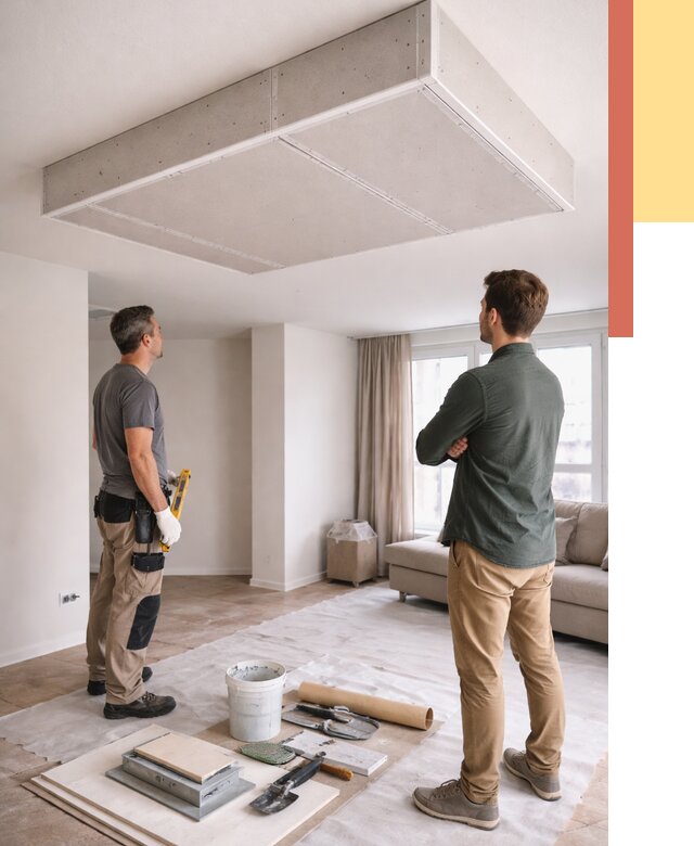 Короб на потолке из гипсокартона в Петропавловске-Камчатском от 2279 руб. — монтаж и услуги под ключ | ОТДЕЛОЧНИК-Птк