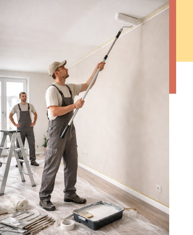 Покраска потолка из гипсокартона в Петропавловске-Камчатском от 4662 руб./м2 — услуги под ключ | ОТДЕЛОЧНИК-Птк