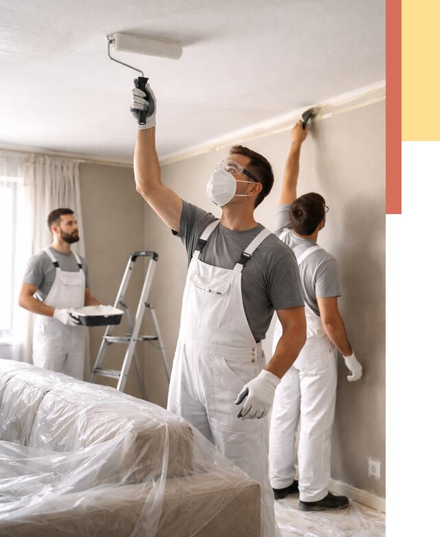 Покраска потолка водоэмельсионной краской в Петропавловске-Камчатском от 2279 руб/м² — услуги под ключ | ОТДЕЛОЧНИК-Птк