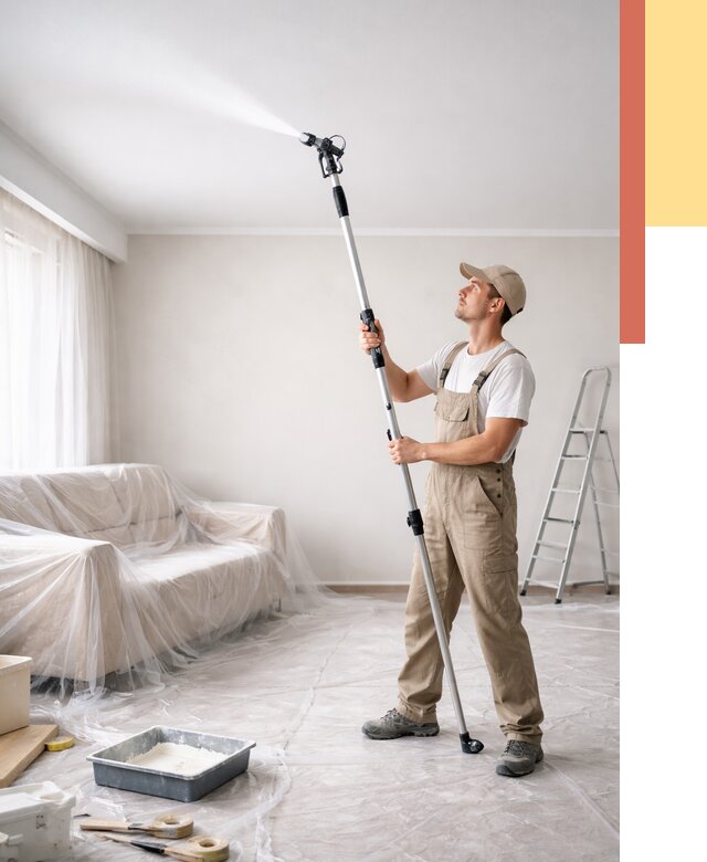 Покраска потолка краскопультом в Петропавловске-Камчатском от 4662 руб. быстро и недорого | ОТДЕЛОЧНИК-Птк