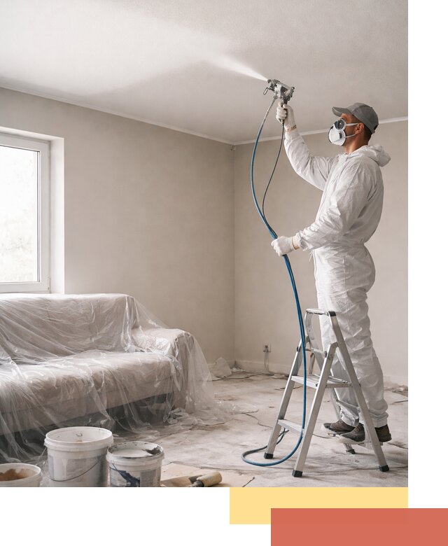 Покраска потолка краскопультом в Петропавловске-Камчатском быстро и качественно